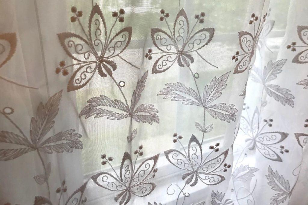 Vintage white sheer curtains