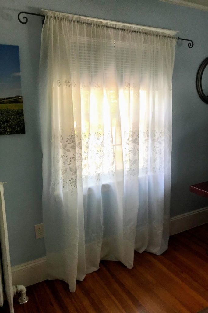 Vintage White Sheer Curtains, Brown Stains On Curtains
