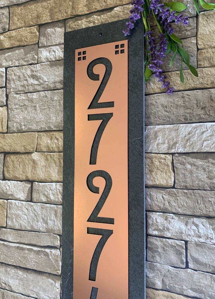 Front door with highly visible house number by Georgie Girl Studios on etsy 