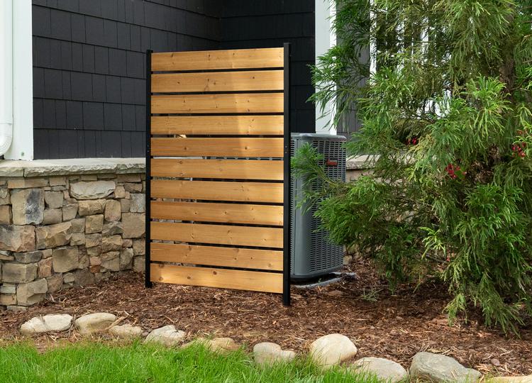 privacy screen to enclosure and hide rain barrels