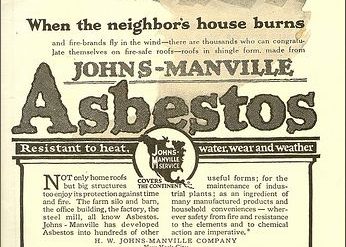 Vintage advertisement of asbestos toting fire retardant properties in homes #oldadvertisements #asbestos #johnsmanville