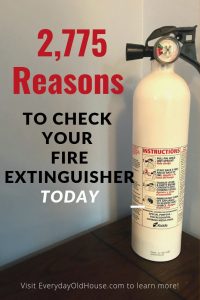 Home fires result in too many deaths per year in the US.  Check your home fire extinguishers at regular intervals in ensure you, your family, and home are safe.  #housesafety #safety #fire #fireprevention #homeowner #housefireextinguisher