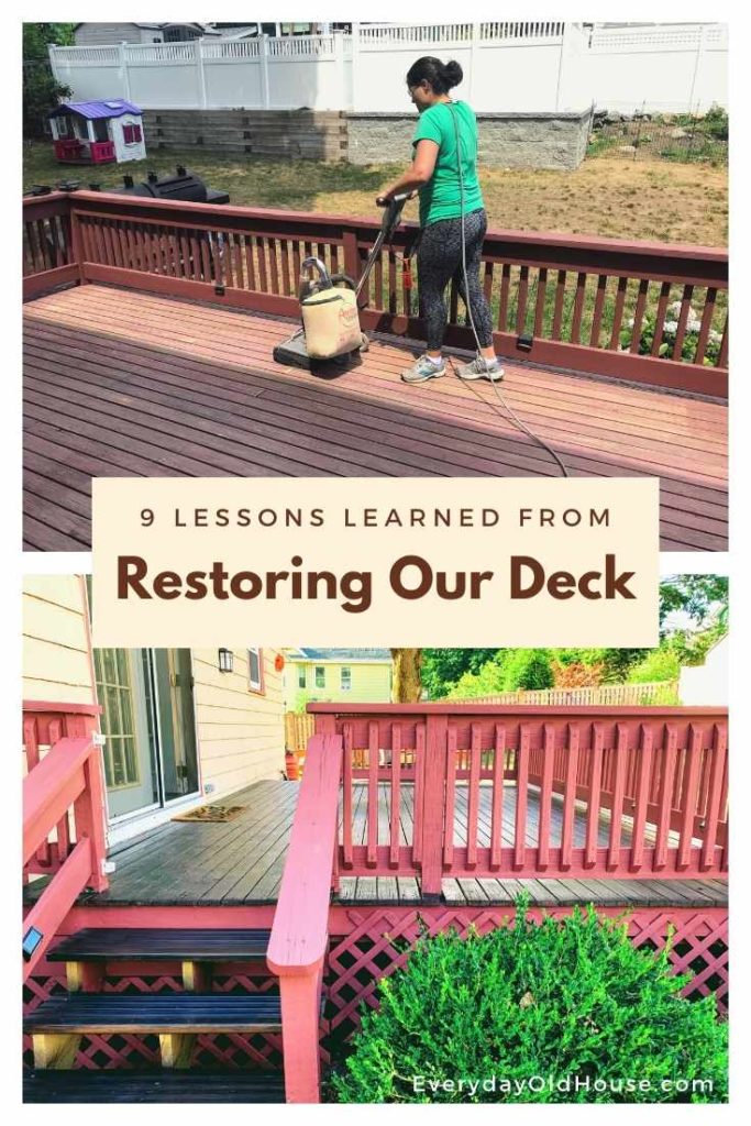 Restoring our old deck was harder than we thought! See what we did right (and wrong) as we pass on what we learned. #decks