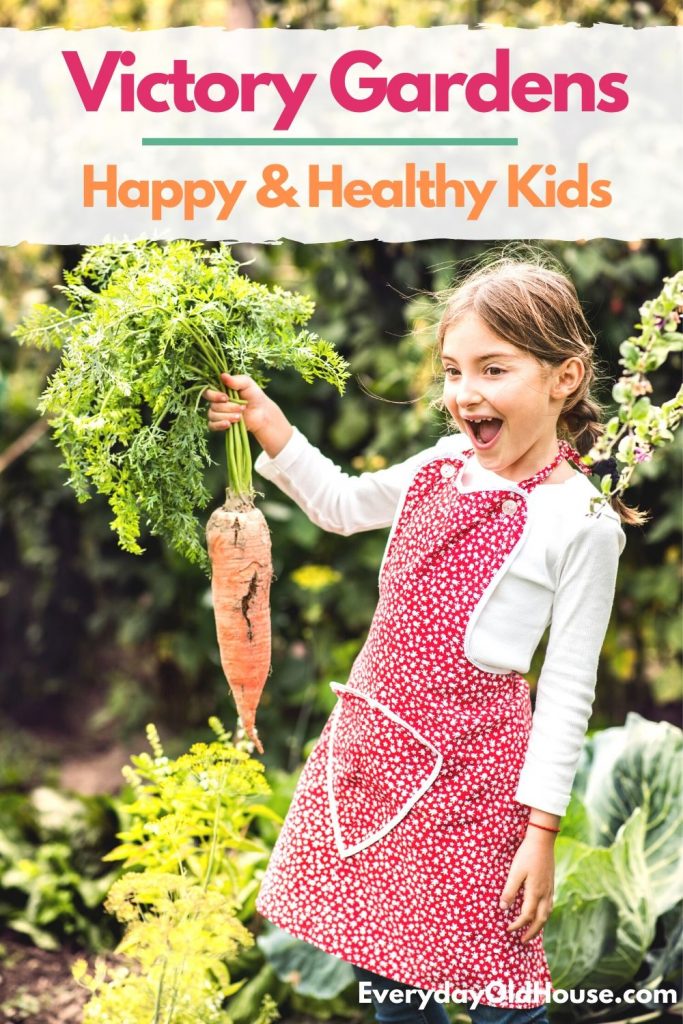 Occupy and inspire kids with a Victory Garden in your backyard. And kids with gardens tend to eat more fruits and veggies! #eatyourvegetables #happykids #occupykids #kidactivities